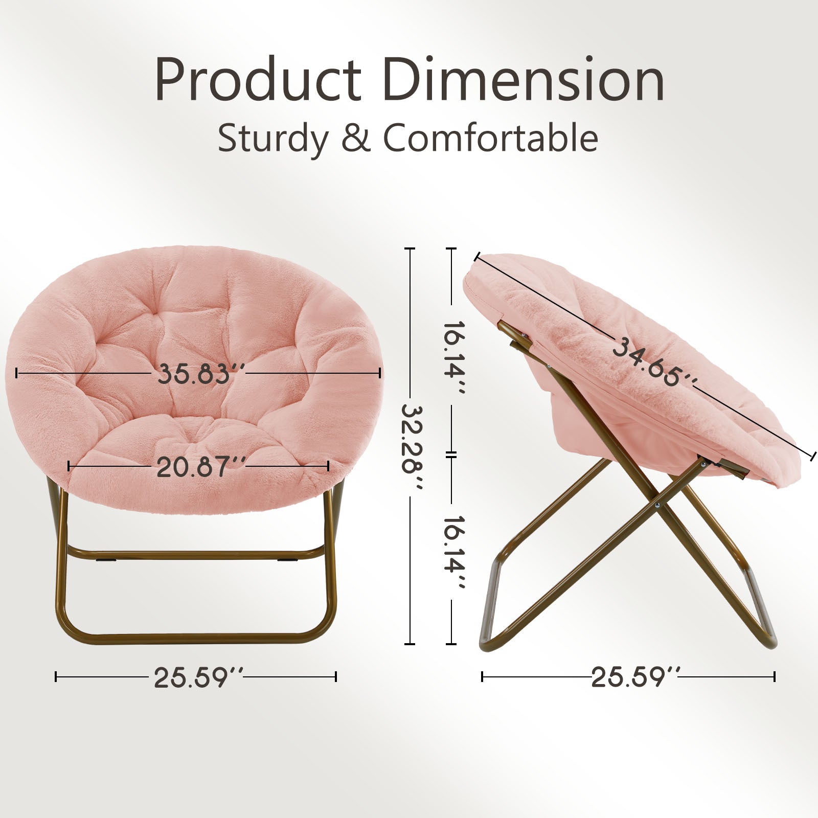 Comfortable Disc Chairs Faux Fur Furniture Bedroom Living Room Size White