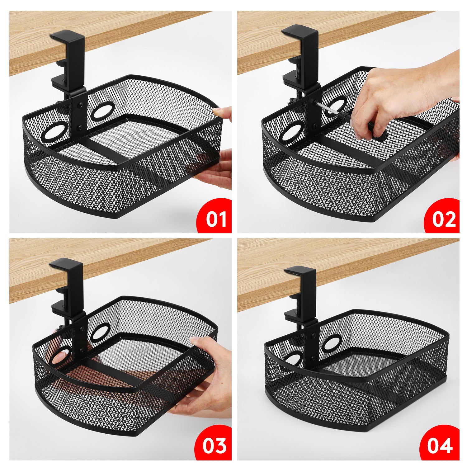 Rotary Storage Rack Office Desk Punch-free