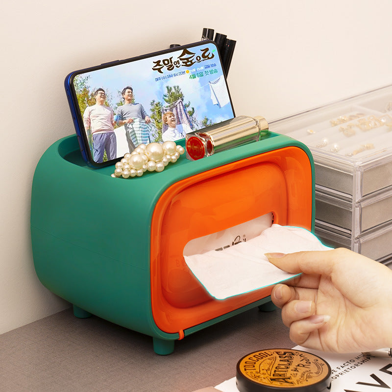 Office Desk Multifunctional Tissue Box Simple Plastic