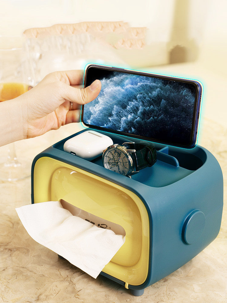 Office Desk Multifunctional Tissue Box Simple Plastic
