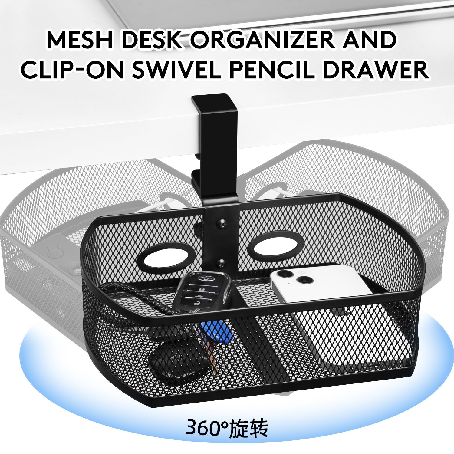 Rotary Storage Rack Office Desk Punch-free