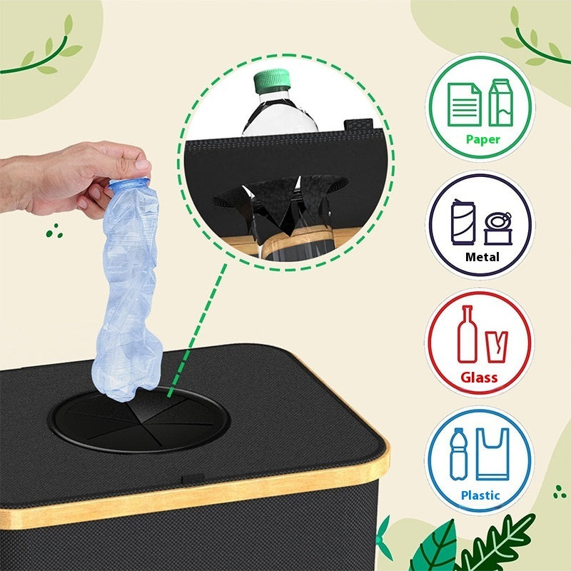 Storage Basket Removable Recycling Bottle Storage Basket Trash Can Kitchen Home Folding Recycling Bin