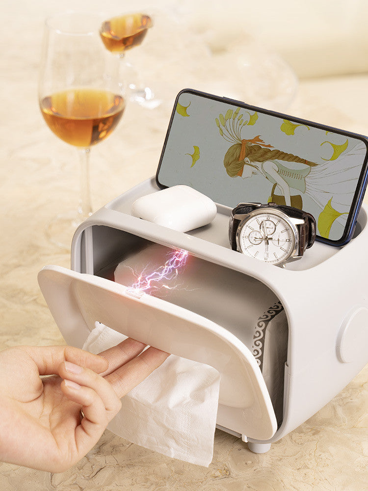 Office Desk Multifunctional Tissue Box Simple Plastic