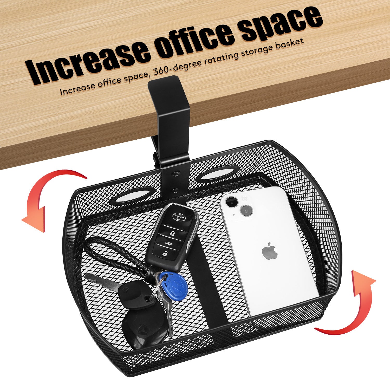 Rotary Storage Rack Office Desk Punch-free